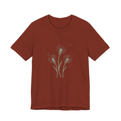 Dandelion Seed Trio Tee | Minimal Botanical Floral ShirtTricou Personalizat Păpădie Minimalistă | Bella Canvas® 3001 Bumbac Premium Unisex