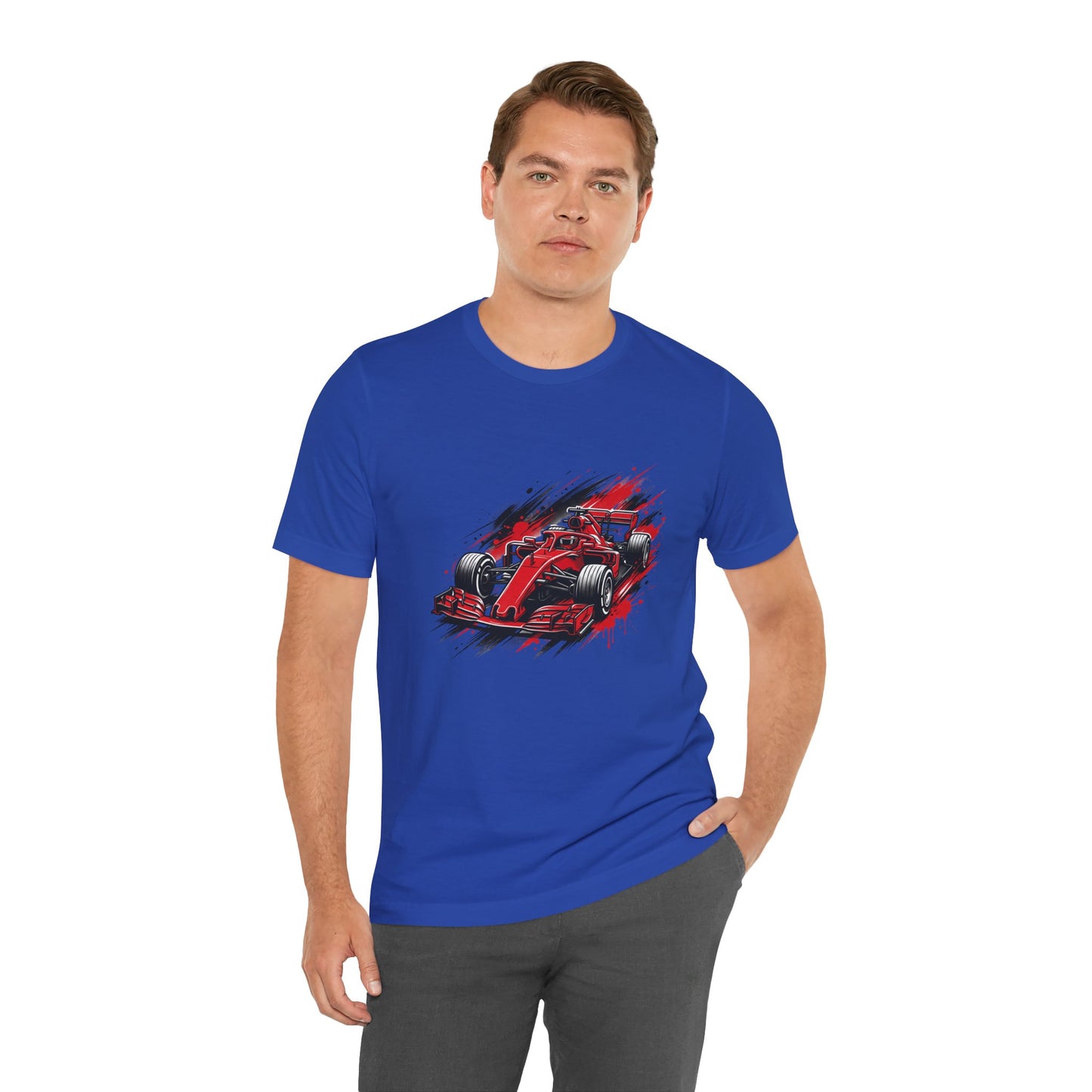 Red Racing Formula Car tee | Race Car T-Tricou Personalizat Formula Racing Red Storm | Bella Canvas® 3001 100% Bumbac Premium Unisex