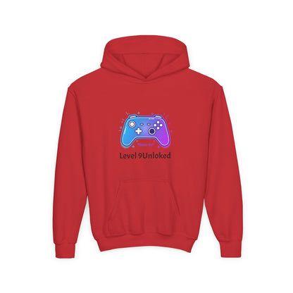 Level 9 Unlocked Video Game Controller Hoodie | Gamer Kids Sweatshirt