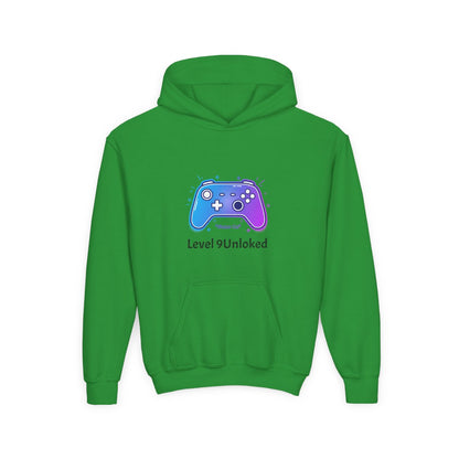 Level 9 Unlocked Video Game Controller Hoodie | Gamer Kids Sweatshirt