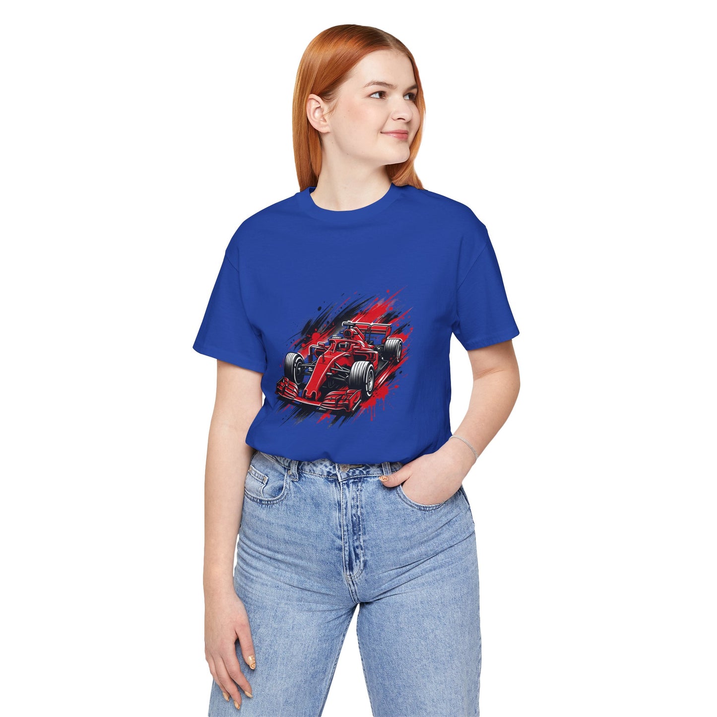 Red Racing Formula Car tee | Race Car T-Tricou Personalizat Formula Racing Red Storm | Bella Canvas® 3001 100% Bumbac Premium Unisex