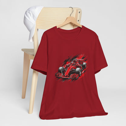 Red Racing Formula Car tee | Race Car T-Tricou Personalizat Formula Racing Red Storm | Bella Canvas® 3001 100% Bumbac Premium Unisex