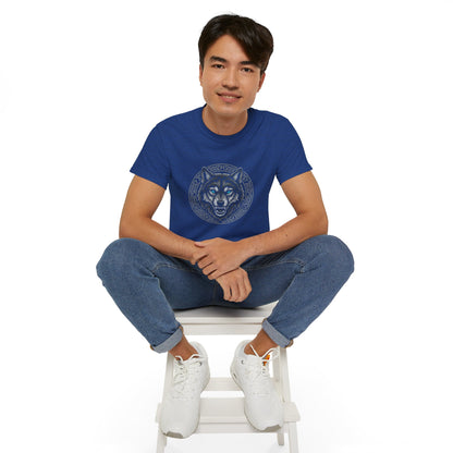Tricou Lup Unisex Gildan 2000 – Wolf Design Shirt, Nordic Style Tee, Tricou Masculin Puternic, Cadou pentru Iubitori de Lupi