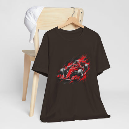 Red Racing Formula Car tee | Race Car T-Tricou Personalizat Formula Racing Red Storm | Bella Canvas® 3001 100% Bumbac Premium Unisex