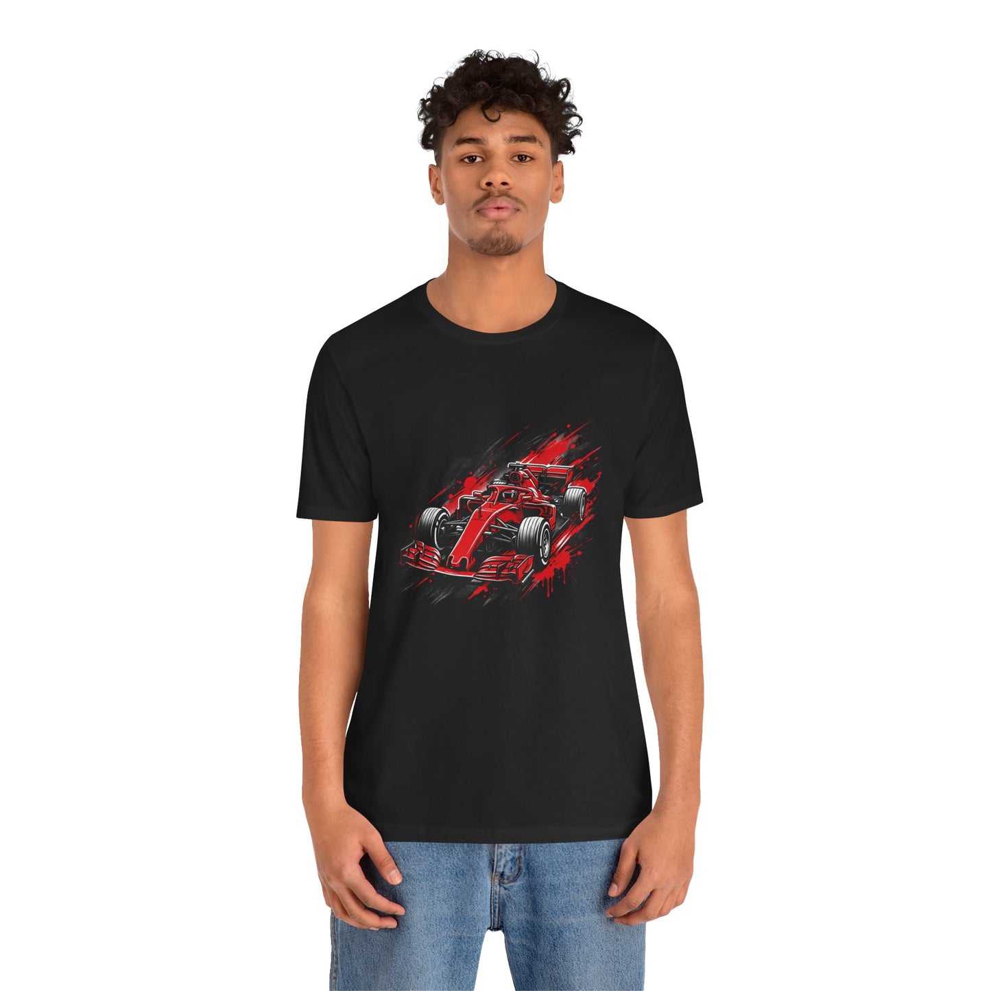 Red Racing Formula Car tee | Race Car T-Tricou Personalizat Formula Racing Red Storm | Bella Canvas® 3001 100% Bumbac Premium Unisex