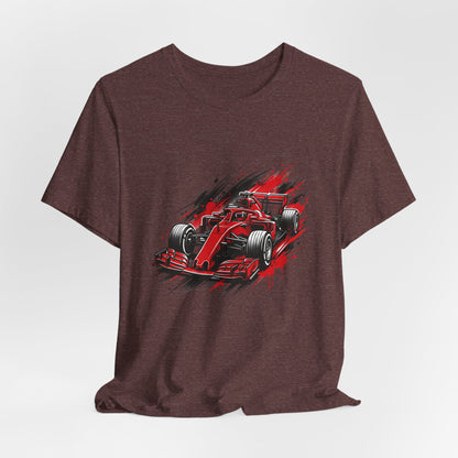 Red Racing Formula Car tee | Race Car T-Tricou Personalizat Formula Racing Red Storm | Bella Canvas® 3001 100% Bumbac Premium Unisex