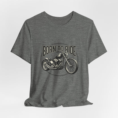 Born to Ride Motorcycle Tee | Vintage Chopper Graphic T-Tricou Personalizat Bella Canvas 3001 Unisex – 100% Bumbac Premium, Tricou Modern pentru Femei și Bărbați