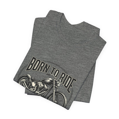 Born to Ride Motorcycle Tee | Vintage Chopper Graphic T-Tricou Personalizat Bella Canvas 3001 Unisex – 100% Bumbac Premium, Tricou Modern pentru Femei și Bărbați
