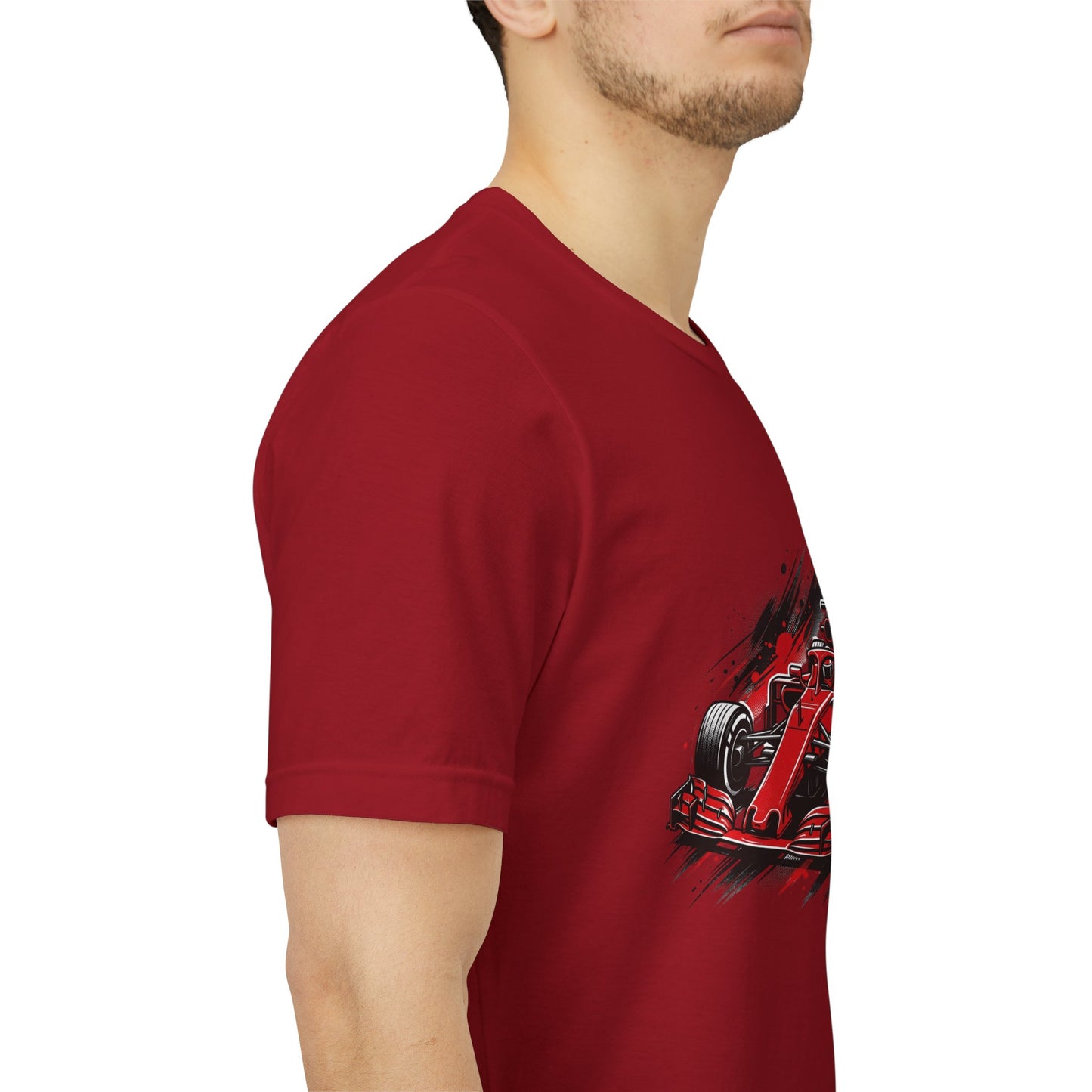 Red Racing Formula Car tee | Race Car T-Tricou Personalizat Formula Racing Red Storm | Bella Canvas® 3001 100% Bumbac Premium Unisex