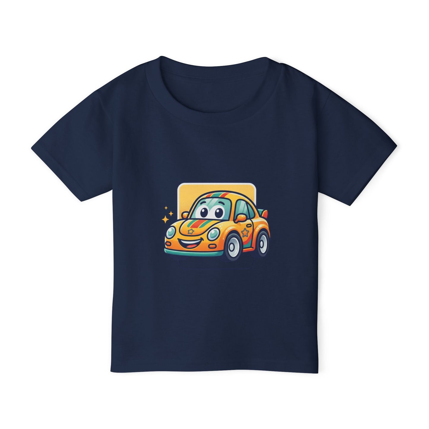 Smiling Cartoon Car Toddler T-shirt | Cute Vehicle Kids Tricou Personalizat Copii Gildan Heavy Cotton™ 100% Bumbac – Tricou Premium pentru Copii 2–6 Ani cu Imprimeu Colorat