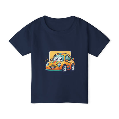 Smiling Cartoon Car Toddler T-shirt | Cute Vehicle Kids Tricou Personalizat Copii Gildan Heavy Cotton™ 100% Bumbac – Tricou Premium pentru Copii 2–6 Ani cu Imprimeu Colorat