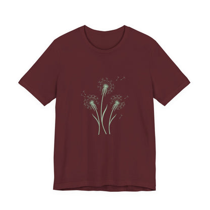 Dandelion Seed Trio Tee | Minimal Botanical Floral ShirtTricou Personalizat Păpădie Minimalistă | Bella Canvas® 3001 Bumbac Premium Unisex