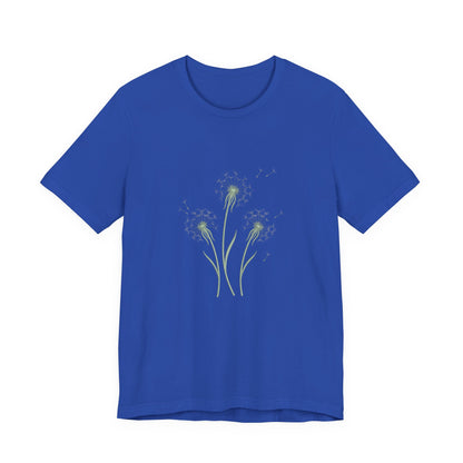 Dandelion Seed Trio Tee | Minimal Botanical Floral ShirtTricou Personalizat Păpădie Minimalistă | Bella Canvas® 3001 Bumbac Premium Unisex