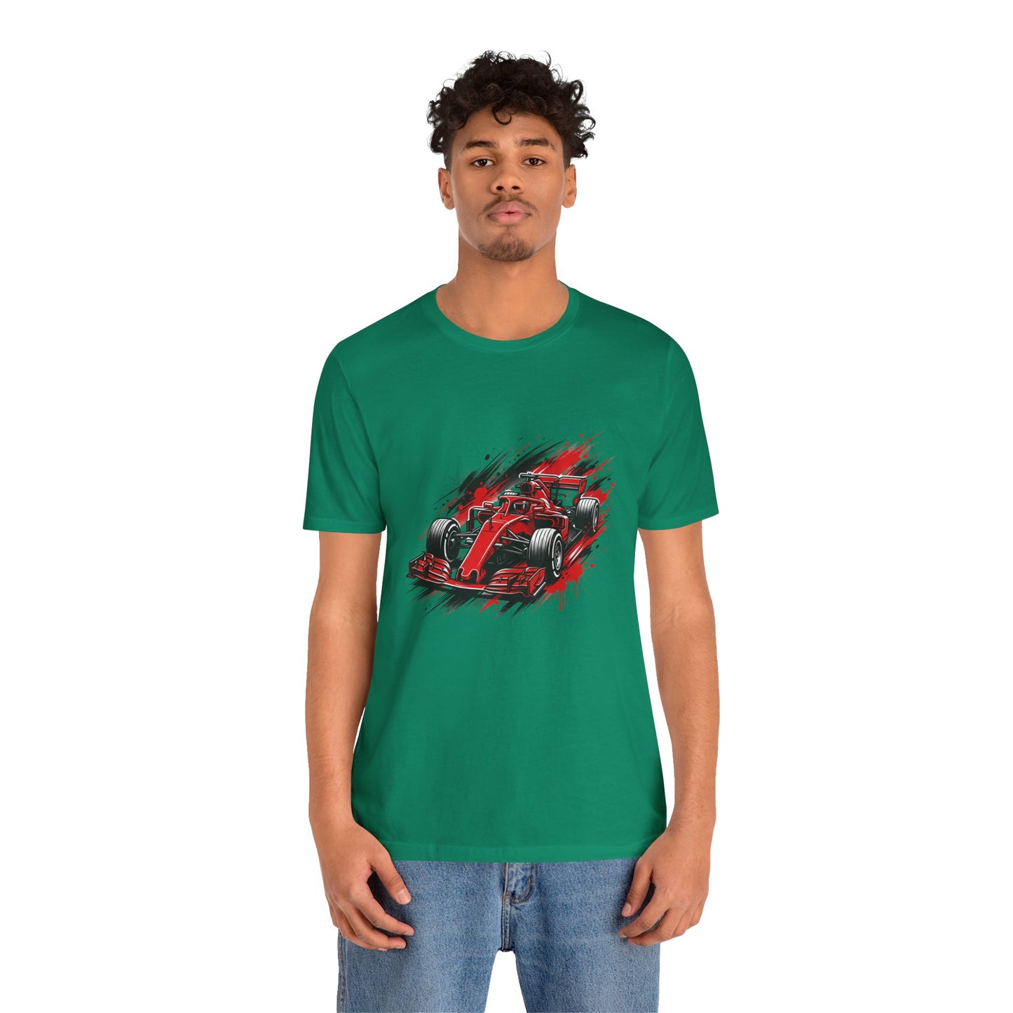 Red Racing Formula Car tee | Race Car T-Tricou Personalizat Formula Racing Red Storm | Bella Canvas® 3001 100% Bumbac Premium Unisex