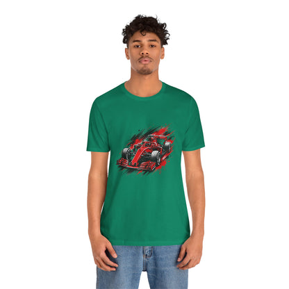 Red Racing Formula Car tee | Race Car T-Tricou Personalizat Formula Racing Red Storm | Bella Canvas® 3001 100% Bumbac Premium Unisex