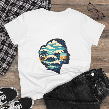 Tropical Surf Silhouette Tee | Sunset Palm Waves Beach SceneTricou Personalizat Premium 100% Bumbac – Confort, Durabilitate și Stil Modern