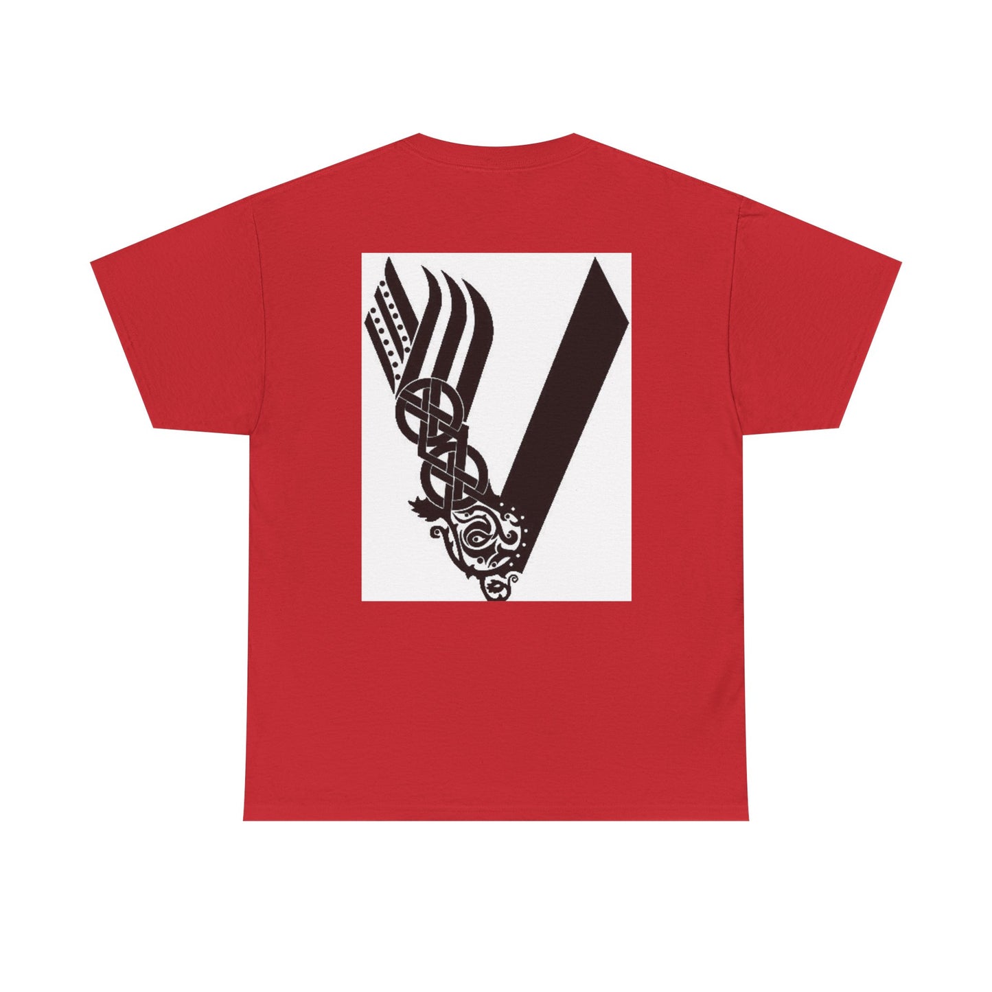 Valknut Viking Axe and Sword T-Shirt | Norse Rune Knotback Tee