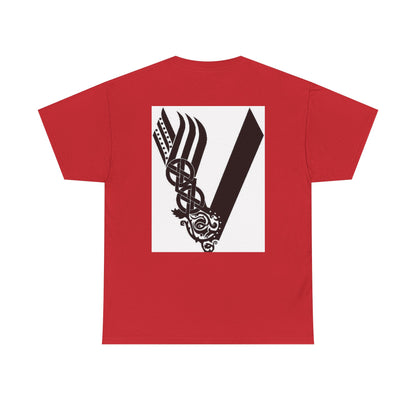 Valknut Viking Axe and Sword T-Shirt | Norse Rune Knotback Tee