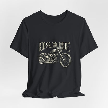 Born to Ride Motorcycle Tee | Vintage Chopper Graphic T-Tricou Personalizat Bella Canvas 3001 Unisex – 100% Bumbac Premium, Tricou Modern pentru Femei și Bărbați