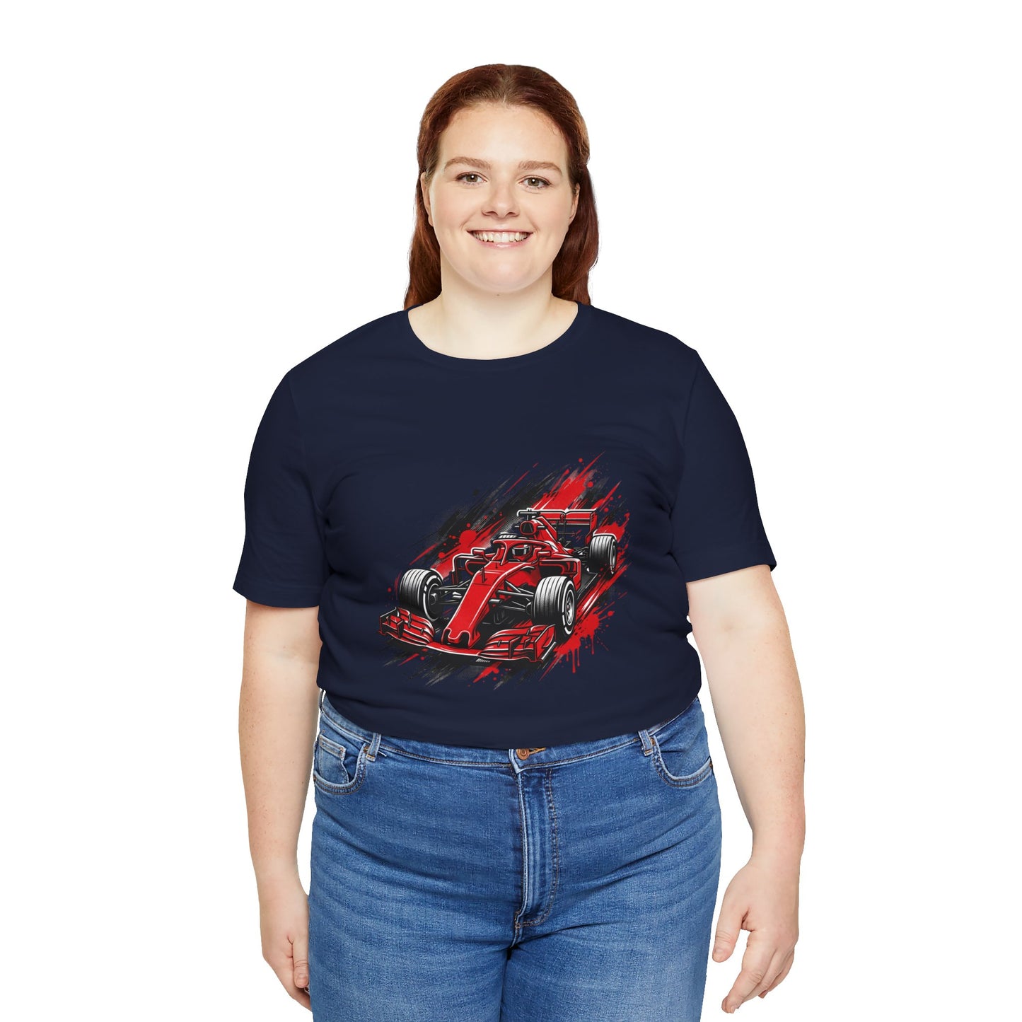 Red Racing Formula Car tee | Race Car T-Tricou Personalizat Formula Racing Red Storm | Bella Canvas® 3001 100% Bumbac Premium Unisex