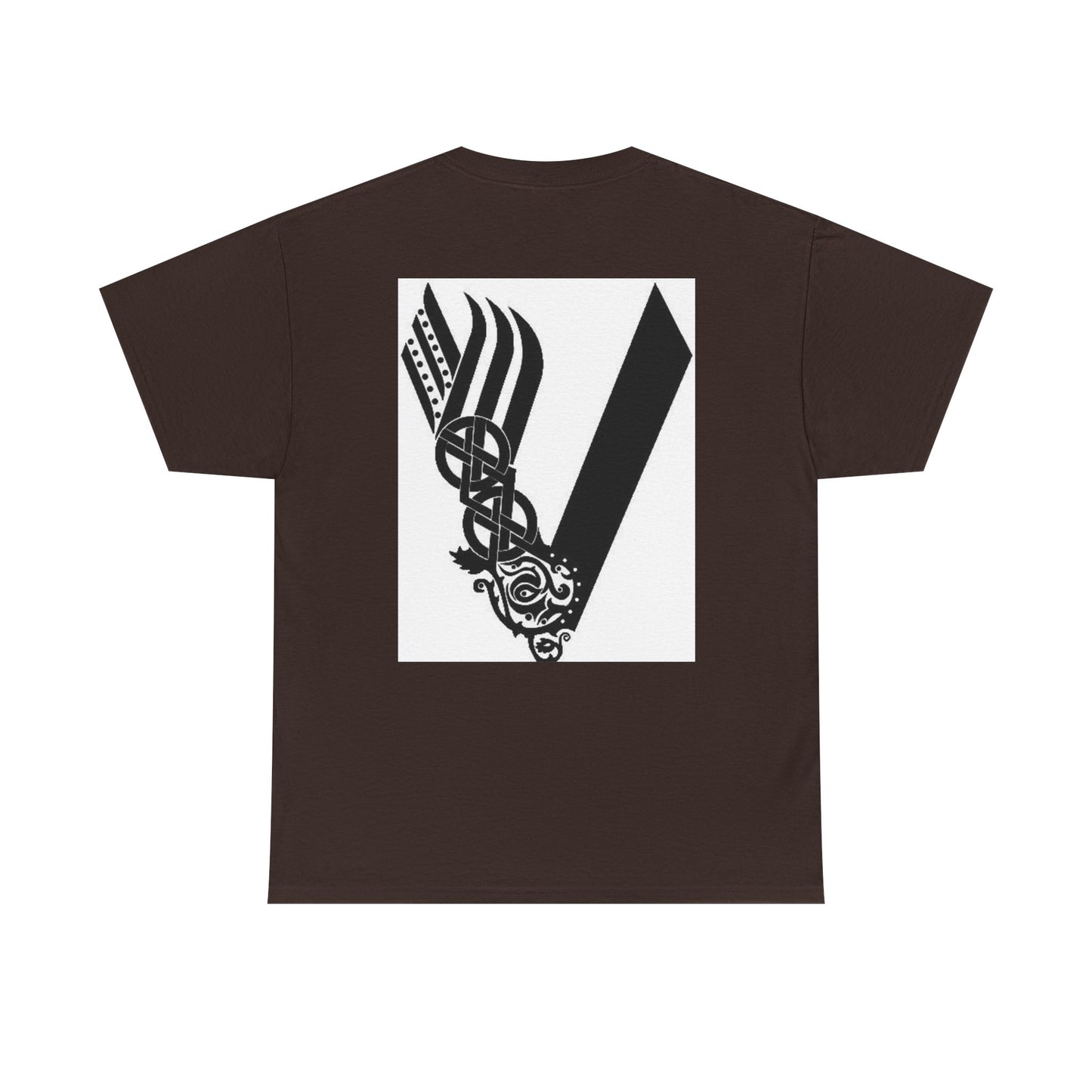 Valknut Viking Axe and Sword T-Shirt | Norse Rune Knotback Tee