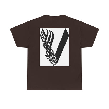 Valknut Viking Axe and Sword T-Shirt | Norse Rune Knotback Tee