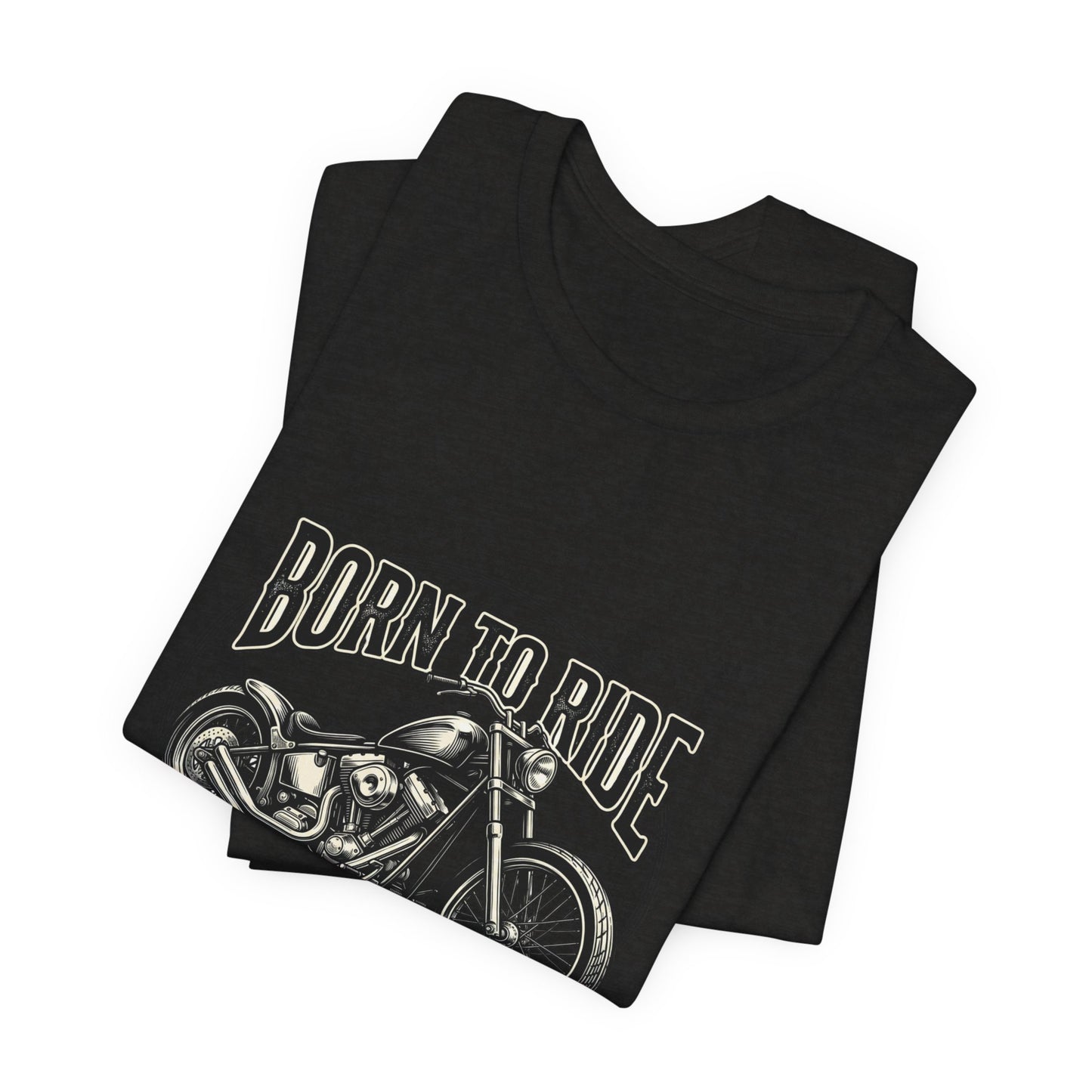 Born to Ride Motorcycle Tee | Vintage Chopper Graphic T-Tricou Personalizat Bella Canvas 3001 Unisex – 100% Bumbac Premium, Tricou Modern pentru Femei și Bărbați