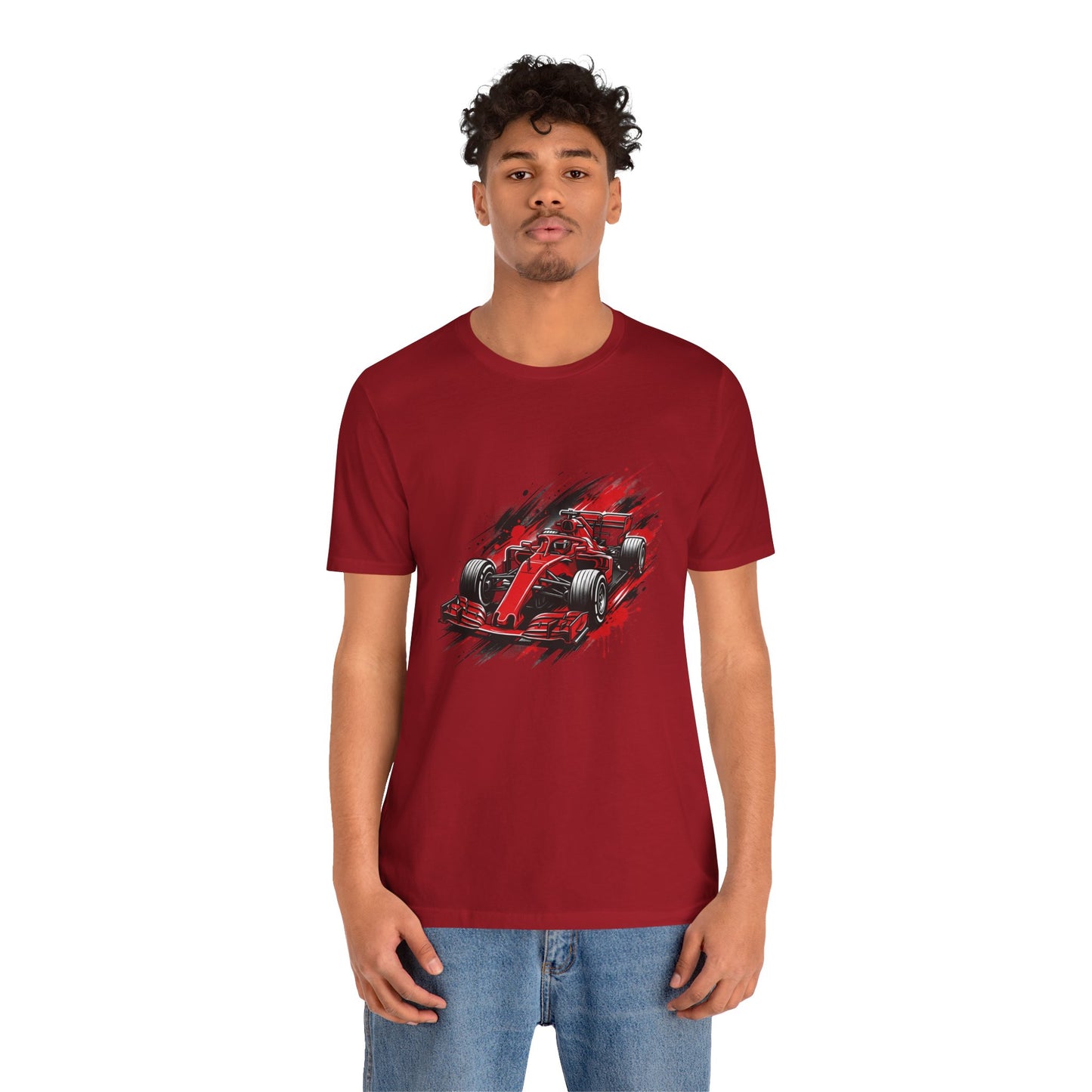 Red Racing Formula Car tee | Race Car T-Tricou Personalizat Formula Racing Red Storm | Bella Canvas® 3001 100% Bumbac Premium Unisex