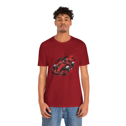 Red Racing Formula Car tee | Race Car T-Tricou Personalizat Formula Racing Red Storm | Bella Canvas® 3001 100% Bumbac Premium Unisex