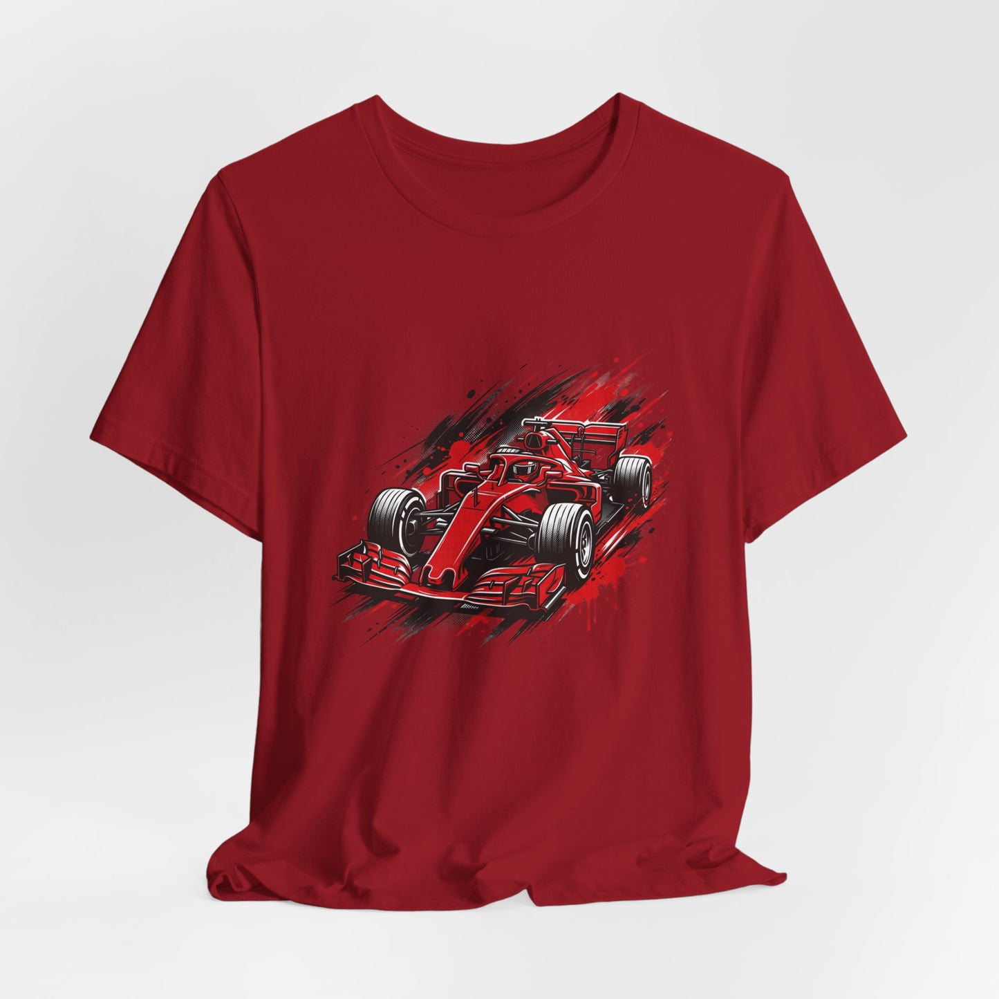 Red Racing Formula Car tee | Race Car T-Tricou Personalizat Formula Racing Red Storm | Bella Canvas® 3001 100% Bumbac Premium Unisex