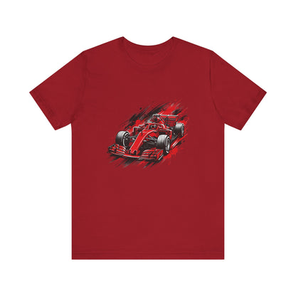 Red Racing Formula Car tee | Race Car T-Tricou Personalizat Formula Racing Red Storm | Bella Canvas® 3001 100% Bumbac Premium Unisex