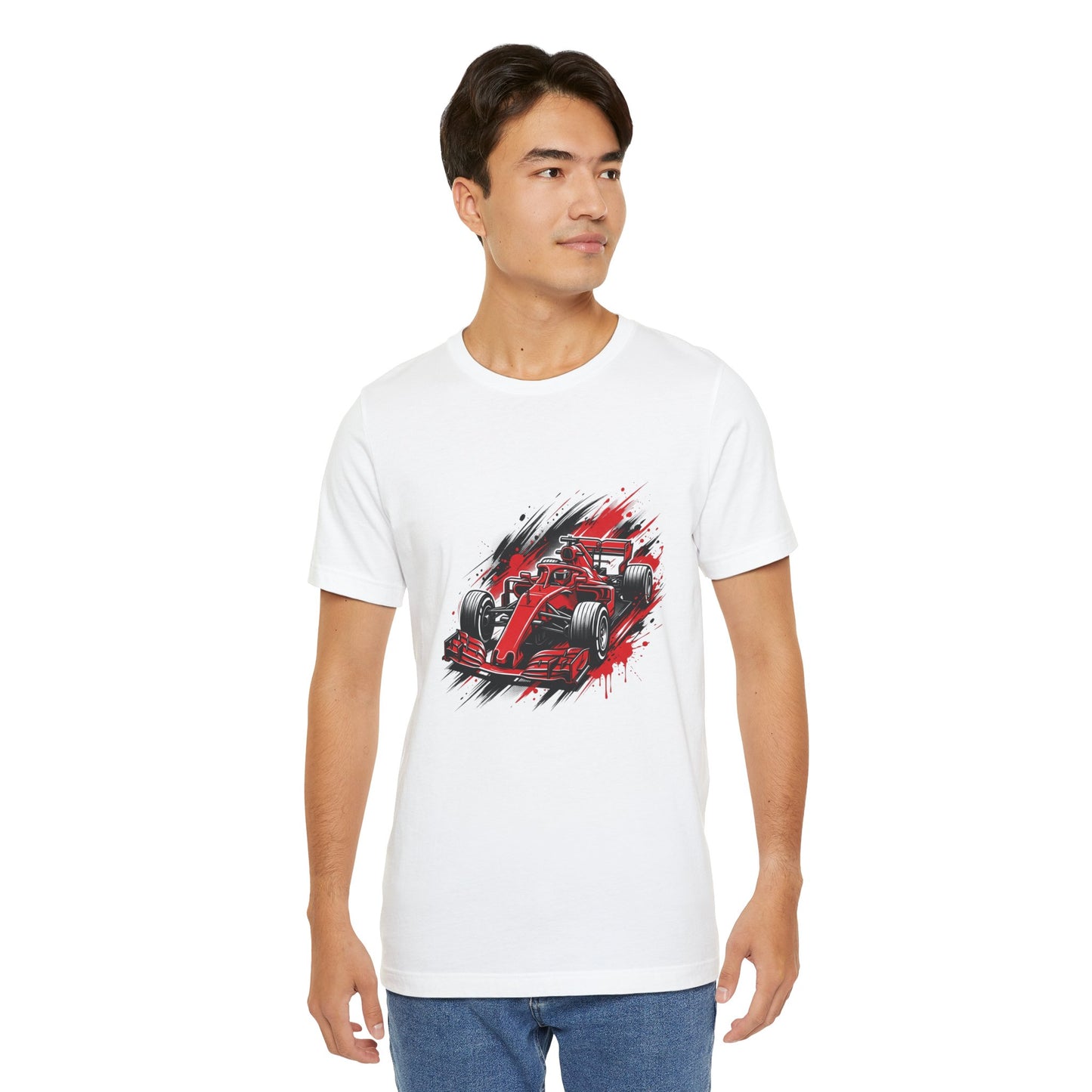 Red Racing Formula Car tee | Race Car T-Tricou Personalizat Formula Racing Red Storm | Bella Canvas® 3001 100% Bumbac Premium Unisex