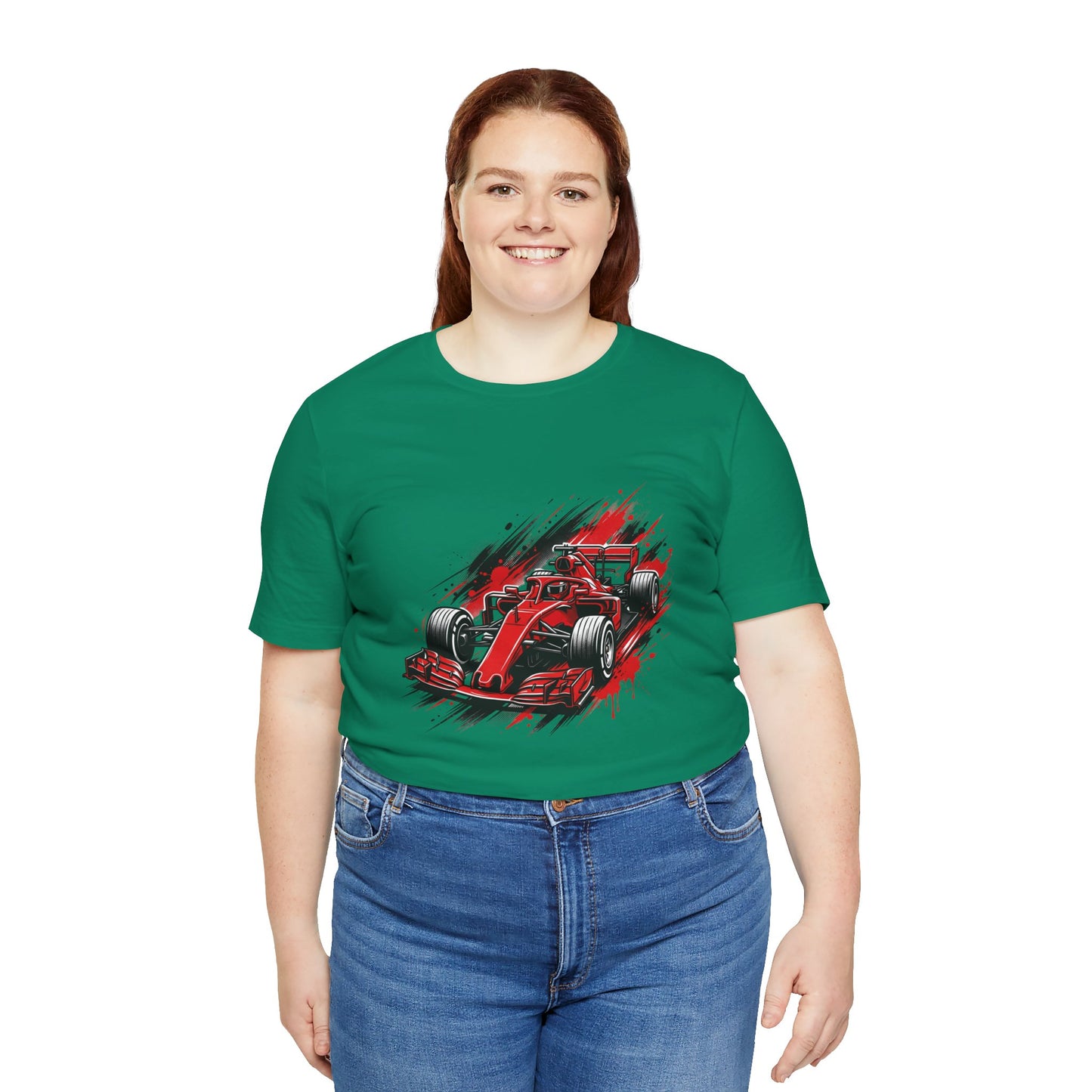 Red Racing Formula Car tee | Race Car T-Tricou Personalizat Formula Racing Red Storm | Bella Canvas® 3001 100% Bumbac Premium Unisex