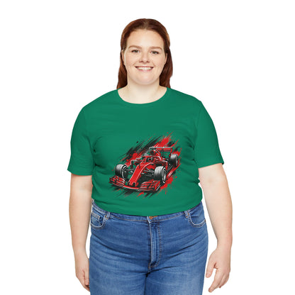 Red Racing Formula Car tee | Race Car T-Tricou Personalizat Formula Racing Red Storm | Bella Canvas® 3001 100% Bumbac Premium Unisex