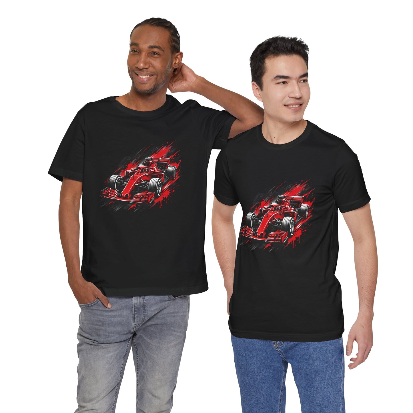 Red Racing Formula Car tee | Race Car T-Tricou Personalizat Formula Racing Red Storm | Bella Canvas® 3001 100% Bumbac Premium Unisex