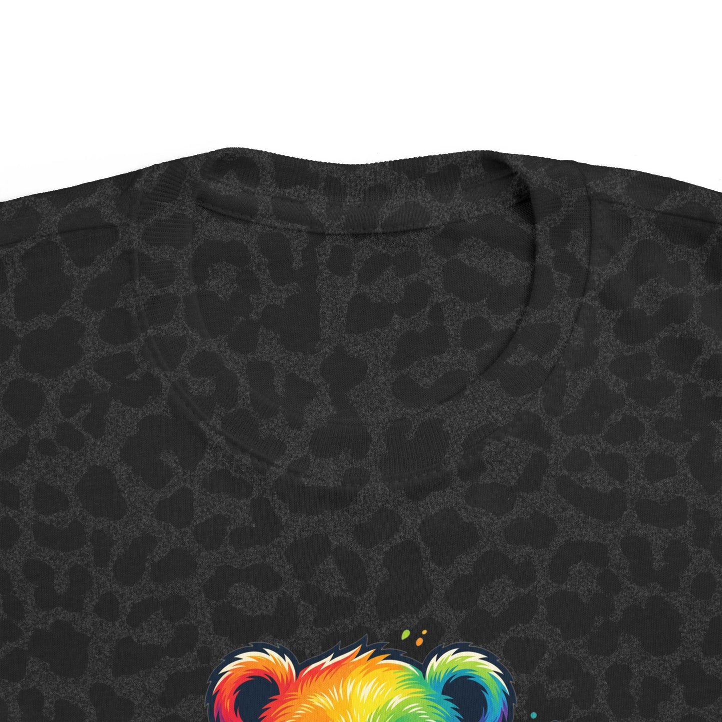 Rainbow Watercolor Teddy Bear Toddler Tee | Cute Kids Tricou Personalizat Copii Ursuleț Colorat | 100% Bumbac Premium | Tricou Băieți 2–6 Ani | Print Expresiv