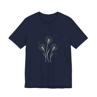 Dandelion Seed Trio Tee | Minimal Botanical Floral ShirtTricou Personalizat Păpădie Minimalistă | Bella Canvas® 3001 Bumbac Premium Unisex
