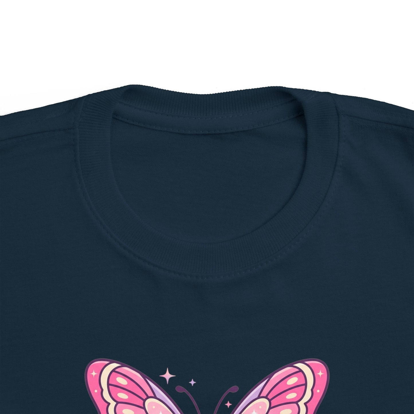 Sparkle & Fly Butterfly Toddler Tee | Pink Pastel Tricou Personalizat Copii Fluturaș Magic | 100% Bumbac Premium | Tricou Fetițe 2–6 Ani | Moale și Confortabil
