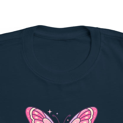 Sparkle & Fly Butterfly Toddler Tee | Pink Pastel Tricou Personalizat Copii Fluturaș Magic | 100% Bumbac Premium | Tricou Fetițe 2–6 Ani | Moale și Confortabil