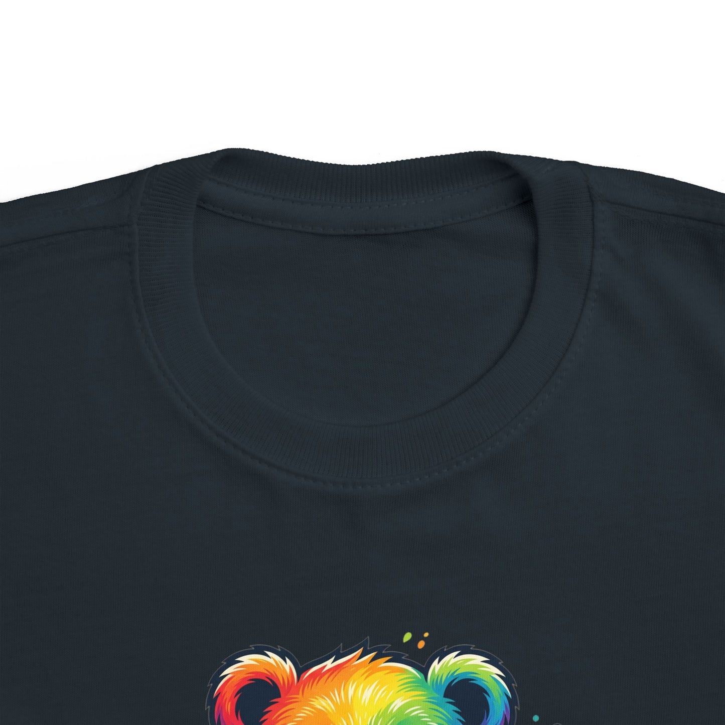 Rainbow Watercolor Teddy Bear Toddler Tee | Cute Kids Tricou Personalizat Copii Ursuleț Colorat | 100% Bumbac Premium | Tricou Băieți 2–6 Ani | Print Expresiv