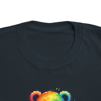 Rainbow Watercolor Teddy Bear Toddler Tee | Cute Kids Tricou Personalizat Copii Ursuleț Colorat | 100% Bumbac Premium | Tricou Băieți 2–6 Ani | Print Expresiv