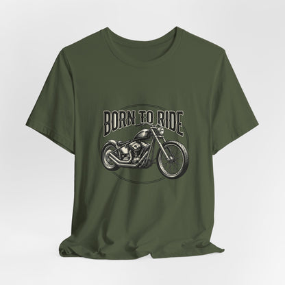 Born to Ride Motorcycle Tee | Vintage Chopper Graphic T-Tricou Personalizat Bella Canvas 3001 Unisex – 100% Bumbac Premium, Tricou Modern pentru Femei și Bărbați