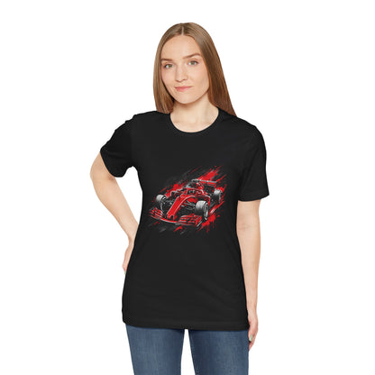 Red Racing Formula Car tee | Race Car T-Tricou Personalizat Formula Racing Red Storm | Bella Canvas® 3001 100% Bumbac Premium Unisex