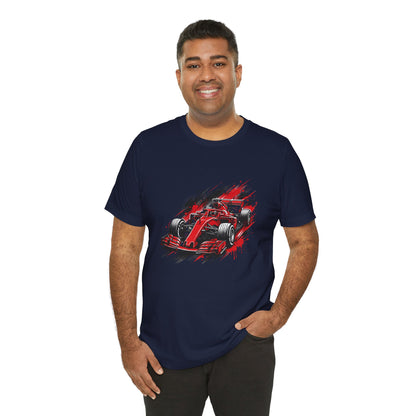 Red Racing Formula Car tee | Race Car T-Tricou Personalizat Formula Racing Red Storm | Bella Canvas® 3001 100% Bumbac Premium Unisex