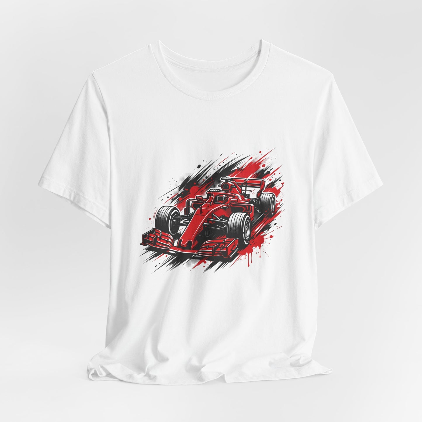 Red Racing Formula Car tee | Race Car T-Tricou Personalizat Formula Racing Red Storm | Bella Canvas® 3001 100% Bumbac Premium Unisex