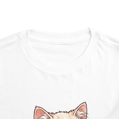 Cute Cat with Glasses and Bubblegum Toddler Tee | Pink Bow Cat Tricou Personalizat pentru Fetițe cu Pisicuță Roz Fashion | 100% Bumbac Premium pentru Copii