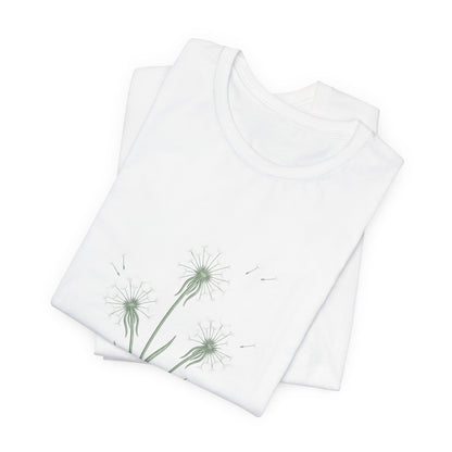 Dandelion Seed Trio Tee | Minimal Botanical Floral ShirtTricou Personalizat Păpădie Minimalistă | Bella Canvas® 3001 Bumbac Premium Unisex