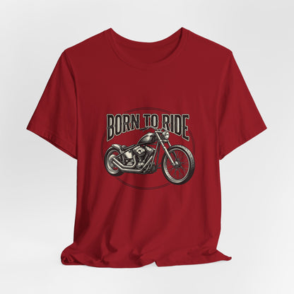 Born to Ride Motorcycle Tee | Vintage Chopper Graphic T-Tricou Personalizat Bella Canvas 3001 Unisex – 100% Bumbac Premium, Tricou Modern pentru Femei și Bărbați