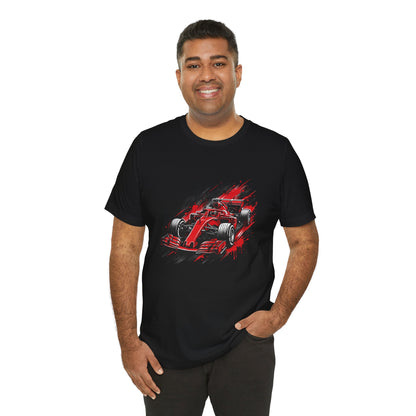 Red Racing Formula Car tee | Race Car T-Tricou Personalizat Formula Racing Red Storm | Bella Canvas® 3001 100% Bumbac Premium Unisex