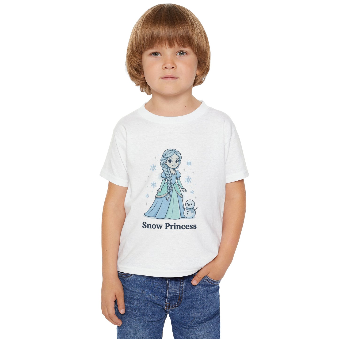 Snow Princess toddler T-shirt | Cute winter princess shirt, snowflake designTricou Copii „Snow Princess” – Bumbac 100% Eco, Design Magic de Iarnă, Confort Premium pentru Fetițe